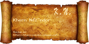 Khern Nándor névjegykártya